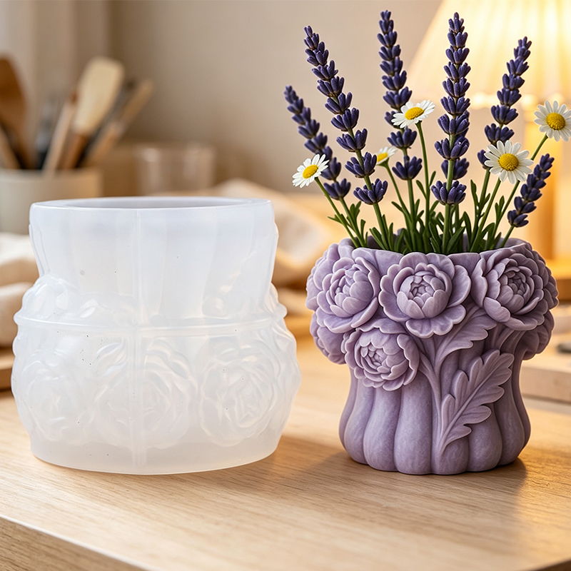 Potsticker Mold - 3D Rose Bloemenvaas Siliconen Mal DIY