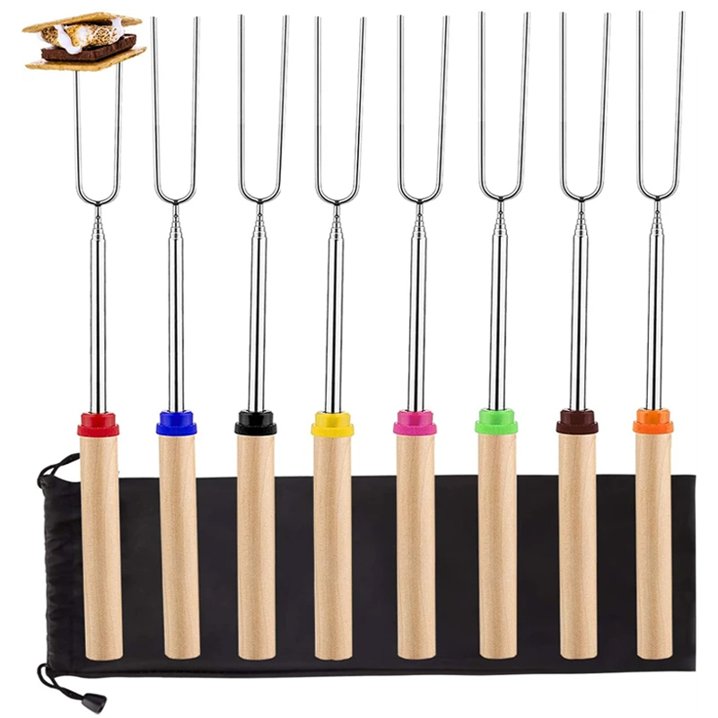 Hot Dog Press - 8 Stuks Barbecue Spiesjes Rvs Bbq