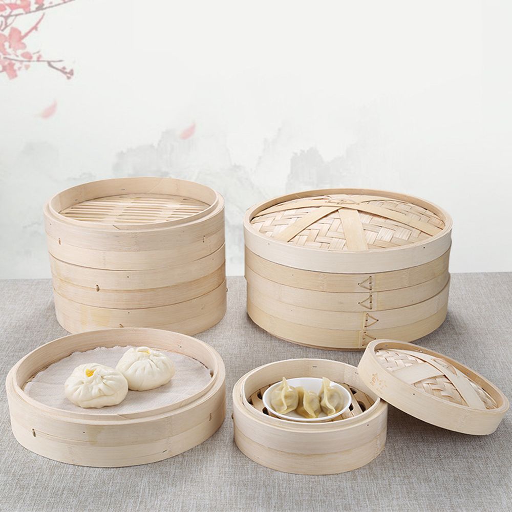 Bao Steamer Bamboo - Handvat Stoommand Maakt Lekker Bao Broodjes
